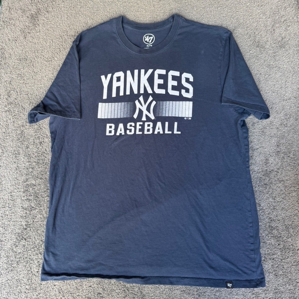 47 Brand New York Yankees Baseball T-Shirt Mens XL Navy Blue Bronx Bombers MLB